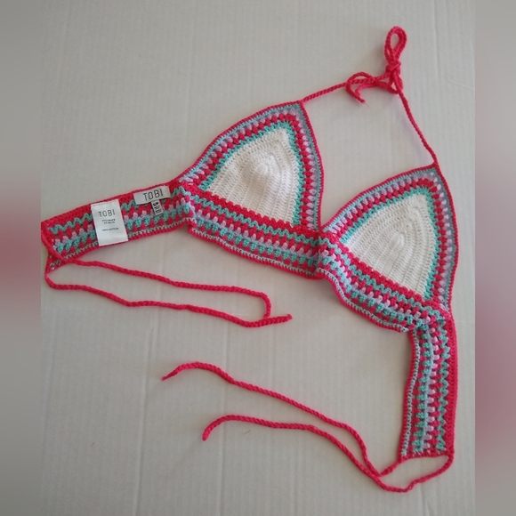 NWOT Crochet Halter / Crop Top Small Boho, Festival, Retro - Picture 5 of 6